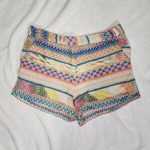 Quinn Womens Woven Shorts Multicolor Boho Zips Close on Side Has Pockets, Large